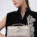 Diamond lunch box handbag